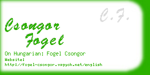 csongor fogel business card
